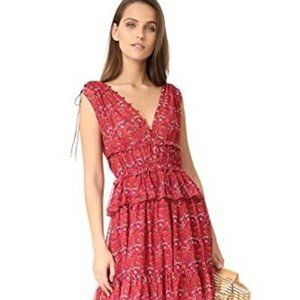 Ulla Johnson Red Silk Noelle Dress